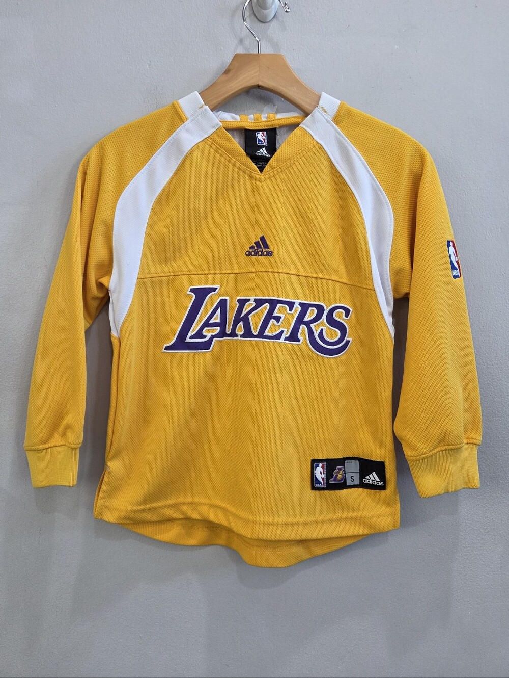 Adidas Authentics Los Angeles Lakers NBA Warm Up Shooting Jersey Kids Size Small